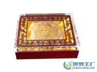 精品工艺红木礼盒 融合贴金箔与有机玻璃开口的高端包装解决方案